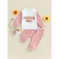 thumbnail image 3 of vera natura Toddler Girls 2 Piece Outfit Letter Pattern Long Sleeve Sweatshirt and Elastic Pants Set Baby Cute Fall Clothes, 3 of 10