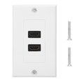 thumbnail image 1 of Enchufe de panel de placa de pared HDMI blanco estándar de EE. UU. para edificio de oficinas en casa de hotel (2 puertos) NikouMX Muebles, 1 of 8