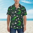 thumbnail image 4 of Lsque Dinosaur and Bone pattern Hawaiian Shirt for Men, Unisex Summer Beach Casual Short Sleeve Button Down Shirts-X-Large, 4 of 9