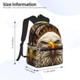 thumbnail image 3 of Daiia Vintage Pattern Bald Eagle School Backpack for Men Women, Unisex Large Waterproof Bookbag Schoolbag Casual Daypack for High School/College/Teens/Travel/Work Black, 3 of 8
