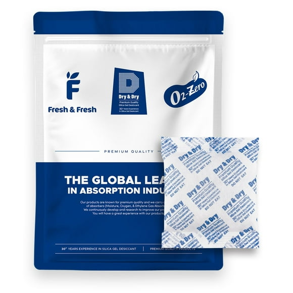 Dry & Dry 100 Gram [10 Packets] Silica Gel Packets Desiccants, Silica Packets - Rechargeable Silica Gel Packs, Desiccants Packets, Silica Gel