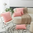 thumbnail image 4 of IMMEKEY Pillow Cover Set of 2 Plush Striped Corduroy Velvet Throw Pillows , 18x18 inch, Coral, 4 of 7