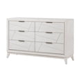 thumbnail image 3 of Benjara Zine 62 Inch Dresser, 6 Drawers, Antique White Wood, Black Handles, 3 of 6