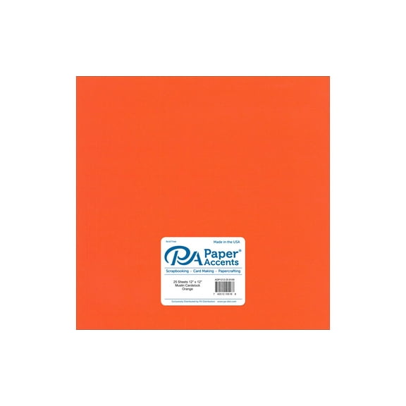 Paper Accents Cardstock 12"x 12" Muslin 73lb Orange 25pc
