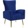 thumbnail image 6 of BELLEZE Modern Wingback Accent Lounge Arm Chair - Kinsley (Navy Blue), 6 of 7