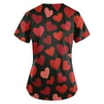 thumbnail image 4 of Women's Valentine's Day Scrub Top V Neck Cute Heart Printed Scrub Tops Valentine's Day Nursing Uniform Shirts Tops with Pockets, 4 of 6
