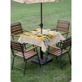 thumbnail image 4 of Outdoor Tablecloths with Umbrella Hole & Zipper, Yellow Sunflowers 60x60 Inch Square Tablecloths, Daisy Bees Elegant Farmhouse Floral Waterproof Table Cloth, Patio/Pool/Picnic Table Covers, 4 of 8