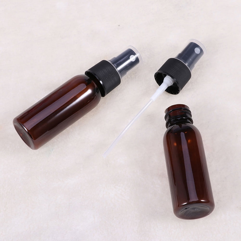 Worgeous  10 Pcs Spray Bottle Press Pump Small Travel Containers Brown