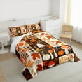 thumbnail image 3 of jejeloiu Autumn Harvest Pumpkin Bedding Comforter Set,Hello Fall Twin Comforter Sets,Rustic Flower Mushroom Maple Bedding Set For Men Women,Microfiber Bedroom Decor Reversible,2pcs, 3 of 8