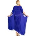 thumbnail image 4 of HAPPY BAY Women's Summer Loungewear Sheer Solid Casual Cover Up Relaxed Caftan Maxi Dresses for Women Plus Size XL-XXL Royal, Pom Pom Lace, 4 of 5