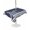 Navy, Indigo, White, variant on Outdoor Tablecloth with Umbrella Hole for Patio/Picnic/Party/Camping, Dark Gray Starfish Waterproof Table Cloth Rectangle Table Cover Washable, Coastal Summer Beach Ocean Striped (54"x 80")