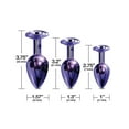 thumbnail image 2 of Nixie Metal Butt Plug Trainer Set W/inlaid Jewel - Purple Metallic, 2 of 5