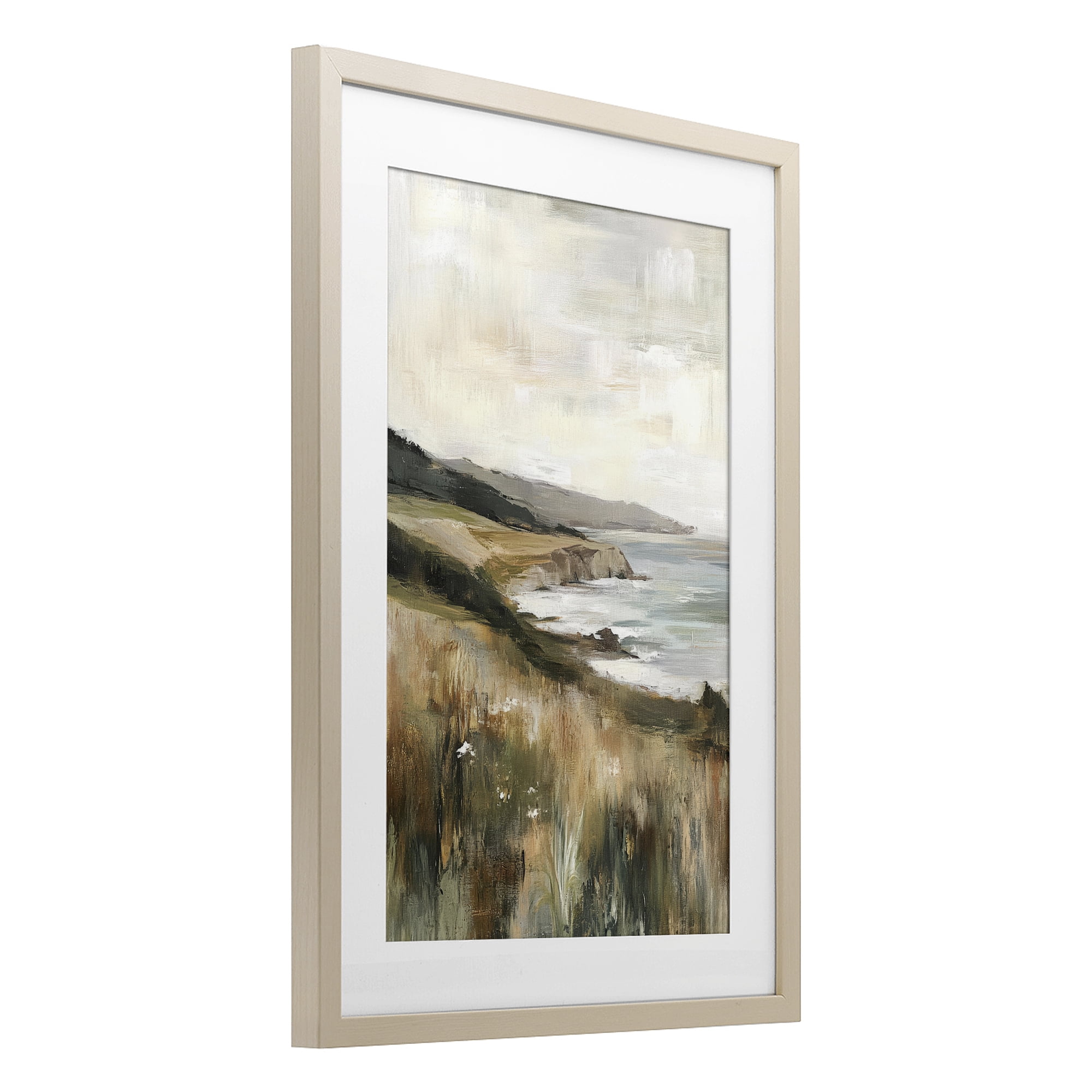 Stupell Industries Northern Coast Seaside Landscape Birch Framed Print Under Glass, design by Petal Prints Design