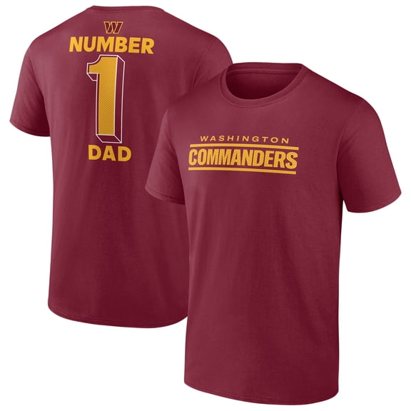 Men's-Fanatics  Burgundy Washington Commanders Big & Tall Number One Dad T-Shirt