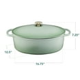 thumbnail image 3 of Best Choice Products Oval 7.5 Quart Cast-Iron Dutch Oven, Heavy-Duty w/ Enamel, Side Handles - Sage Green, 3 of 8