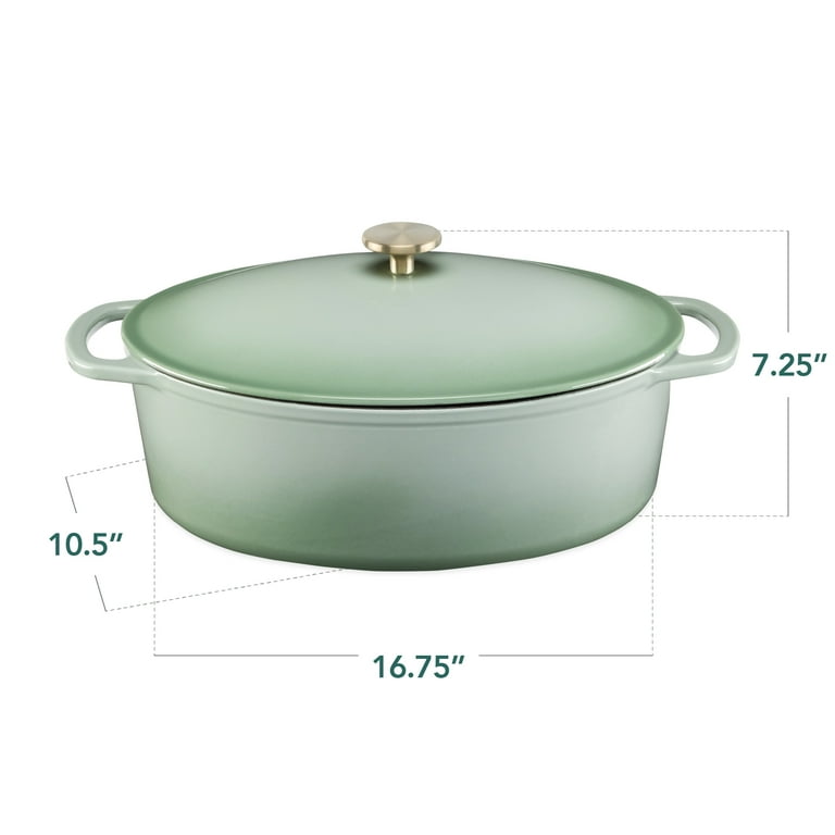 Best Choice Products 7.5-Quart Oval Dutch Oven, Sage Green photo 2