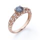 thumbnail image 4 of JeenMata Anillo de Compromiso de Inspiración Victoriana con Diamante Natural de Sal y Pimienta de Corte Redondo de 1,10 Quilates Tallado a Mano en Oro Rosa de 18 K sobre Plata, 4 of 5