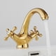 thumbnail image 1 of Grifo elegante para lavabo de baño, válvula mezcladora de agua fría y caliente para el área del lavabo del baño de la cocina, la superficie de latón pulido garantiza durabilidad y estilo, 1 of 5