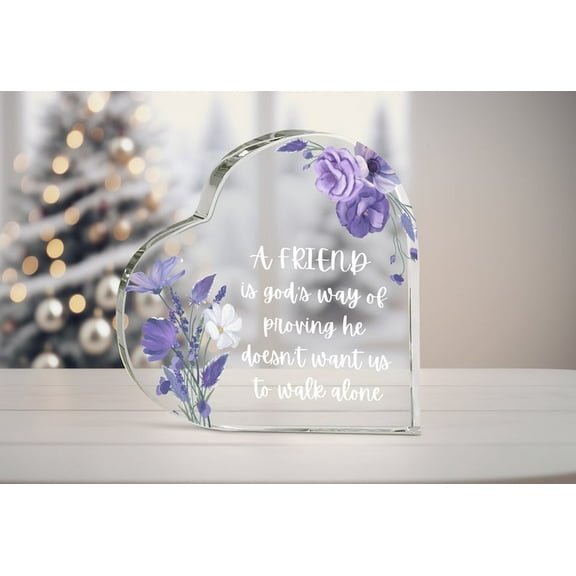 Personalized Acrylic Heart Shape Stand, Custom Flower Message Sign, Mothers Day Gift, Gift For Her, Gift For Mom, Birthday Gift, Floral Sign