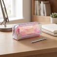 thumbnail image 5 of romoty Holographic Clear Pencil Case, Pink Iridescent Zipper Stationery Pouch Portable Cosmetic Makeup Bag for Desk Office Adults, 5 of 7