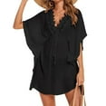 thumbnail image 2 of Swimsuit Cover Ups Women Lace V-Neck Summer Beach Cover Bikini Wear Coverups Dress for Swimwear Bathing Suit, 2 of 5