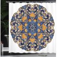 thumbnail image 4 of Ambesonne Ethnic Shower Curtain, Floral Mandala Motif, 69"Wx70"L, Blue Orange Purple, 4 of 5