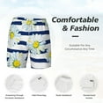 thumbnail image 5 of Balery Daisy Striped Nautical Mens Swim Trunks Swim Shorts for Men Quick Dry Inseam Beach Shorts with Compression Liner Pocket-Small, 5 of 9