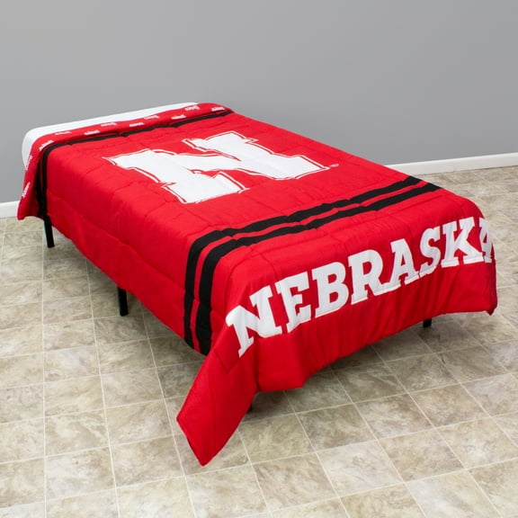 College Covers Nebraska Cornhuskers Reversible Big Logo Soft and Colorful Comforter Full