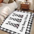 thumbnail image 4 of Happy Easter Black White Plaid Area Rug 4x6 FT, Non Slip Kids Room Carpet, Bunny Welcome Spring Washable Soft Floor Carpet Non-Shedding Throw Rug for Dorm Kitchen Study Room Home Office Bedside, 4 of 9
