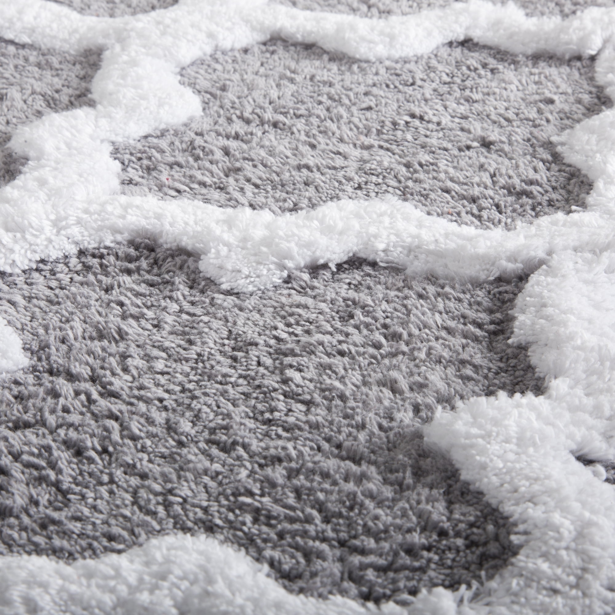 Somerset Home Silver Cotton Non-Slip Bath Mat, 41" x 24.5" (2 Piece)
