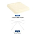 thumbnail image 3 of Uxcell 2Pack 10Ft Chiffon Table Runner 28 x 120 Inch Rustic Gauze Tablecloth Beige White, 3 of 6