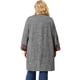 thumbnail image 5 of Women's Plus Size Cardigan Contrast Placket Kimono Sleeves Knit Open Front Cardigans Dark Gray 2X, 5 of 7