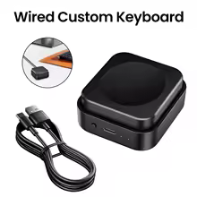 Black, variant on Customizable RGB Single Key Macro Pad, 2.4G Wireless Wired Bluetooth Mechanical Keypad with Programmable Copy Paste, Ergonomic Large Switch Key for Gaming Desktop