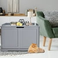 thumbnail image 3 of Litter Box Enclosure with Double , Hidden  Washroom Cabinet Storage  for Large Cats, Modern  Pet Furniture, 3 of 8