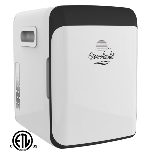 Cooluli Electric Mini Fridge Cooler And Warmer 10 Liter 12 Can Ac Dc Portable Thermoelectric System White Walmart Com Walmart Com