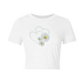 thumbnail image 6 of Drses‌‌ ‌‌‌Ladies' Casual Vintage Crop Top - Round Neck Short Sleeve Breathable Cotton Shirt, 6 of 6