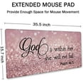 thumbnail image 2 of Bible Verse Mouse Pad 35.5 X 15.7 Inch XXL Full Desk Mousepad Extended Large Non-Slip Rubber Base Waterproof Big Keyboard Mat with Stitched Edges - PSALM 46:5 God is Within Her,She Will not Fall, 2 of 6