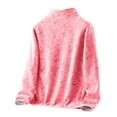 thumbnail image 4 of IROINNID Women's Long Sleeve Zip Up Coat Turndown Lapel Short Cover-up Ladies Thickened Windproof Warm Fleece + Coral Fleece Fleece Camouflage Sweater Jacket, Pink, 4 of 7