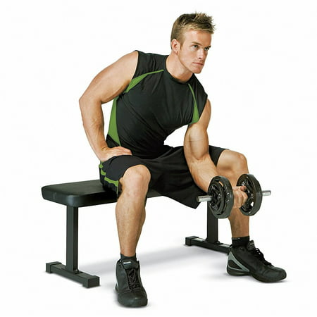 Marcy Flat Utility Strength Training Home Gym Flat Weight Bench, Black | (Best Utility Weight Bench)