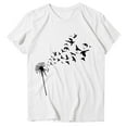 thumbnail image 4 of White Women's Long Sleeve T-shirt, Women'S Fashion Casual Floral Print Button Down Short Sleeve Top T Shirt,Women's Long sleeve T-shirt 3XL, 4 of 4