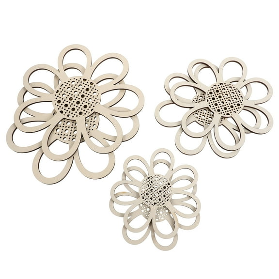 WEUVEB Farmhouse Bathroom Wall Signs 6 Pieces Daisy Wood Decor for Home Rustic Style