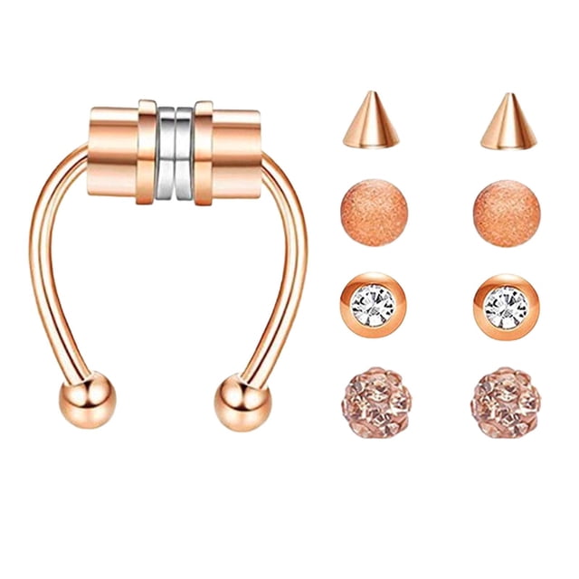 Anillo Piercing falso magnético punk Regalos para hombres Mujeres Zulema Anillo de nariz falso