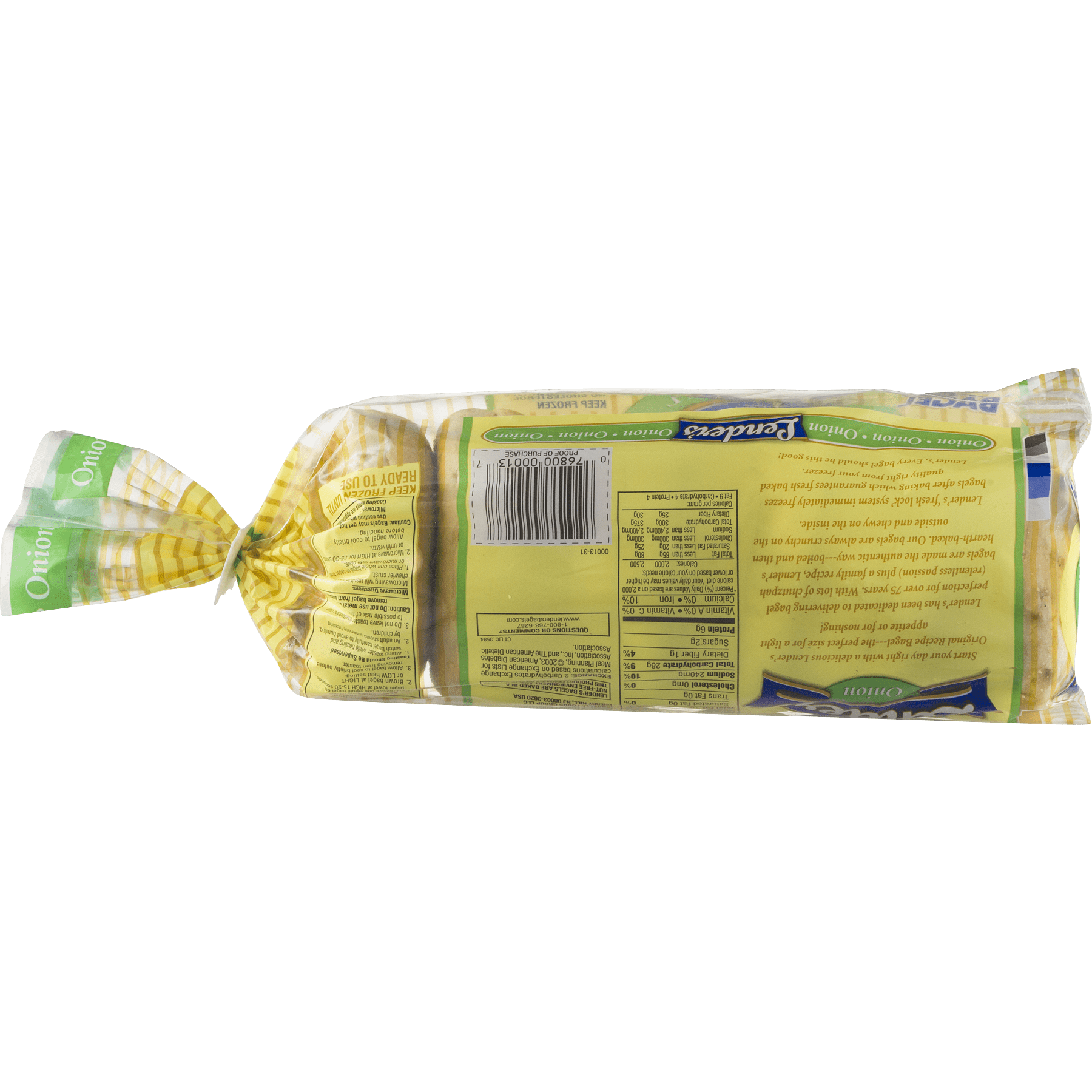 Lender's Frozen Original Onion Flavored 6 Ct Flour Based Bagels 12oz Plastic Bag