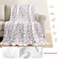 thumbnail image 5 of Pink Grey Botanical Blanket Soft Cozy Warm Twin Blanket for Bed, Plush Fuzzy Flannel Fleece Blankets for Sofa, Spring Floral Summer Farmhouse Throw Blankets for Couch, Gifts for Men, 60"x80", 5 of 9