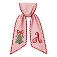 thumbnail image 2 of Byndra Striped Fabric Decorative Sash, Embroidered Christmas Tree Personalized Monogram, Holiday Wreath Bow for Front Door Gift Home Festive Decoration, 2 of 7