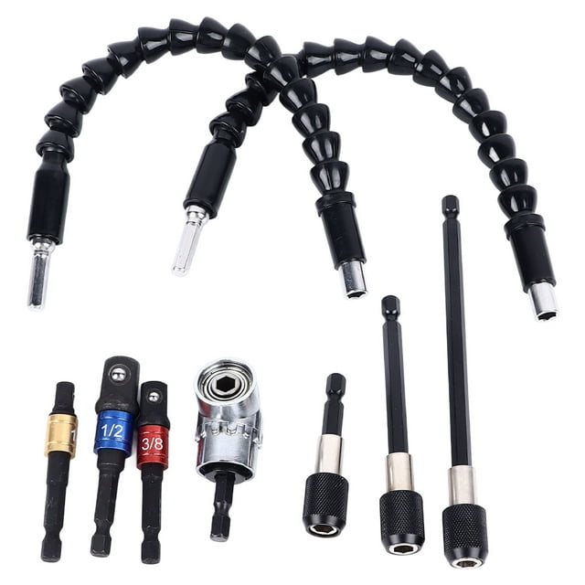 Juego de extensión de brocas multifuncional de conexión rápida, eje flexible universal, juego de portabrocas para reparación de automóviles y hogares.