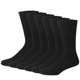 thumbnail image 5 of Calcetines de vestir Falari para hombre, 6 unidades, de algodón negro, acanalados, tallas 10-13, 5 of 6