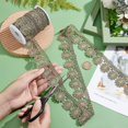 thumbnail image 7 of 7.5 Yard Flower Lace Trim 1.5” Embroidery Lace Ribbon Vintage Decorative Lace Trim Metallic Lace Fabric Ribbon for DIY Clothing Sewing DIY Crafts Dress Hair Accessories Curtain Home Decor, 7 of 7