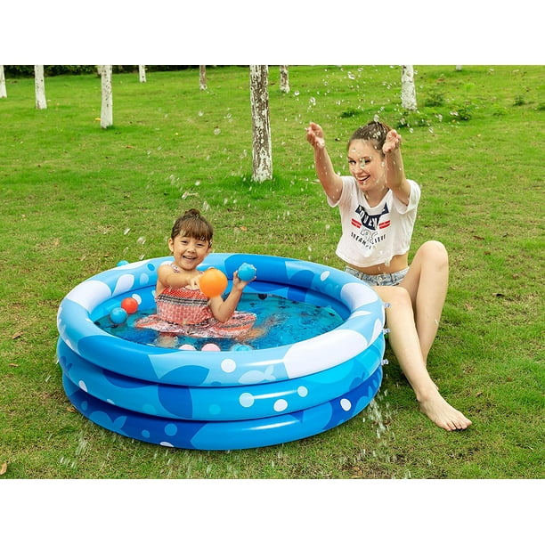Lot de 2 piscines gonflables pour enfants de 86,4 x 25,4 cm, piscine pour  bébés à motif bleu, piscines pour enfants, piscine d'été gonflable pour  enfants, intérieur et extérieur, bleu - 
