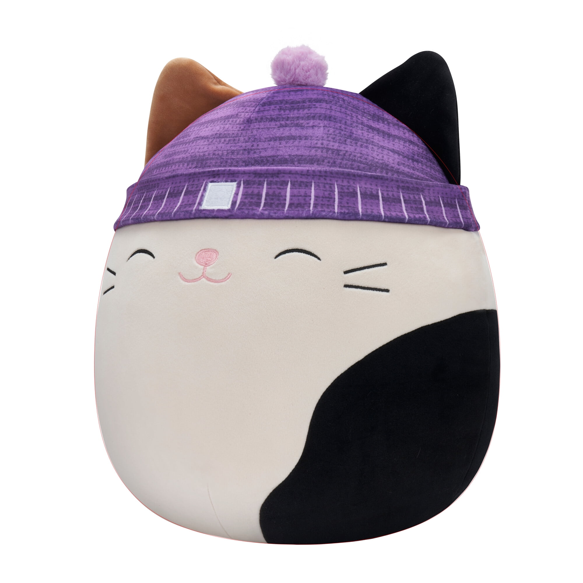 Squishmallows Original 14 inch Cam the Calico Cat with Purple Hat - Child's Ultra Soft Plush Toy